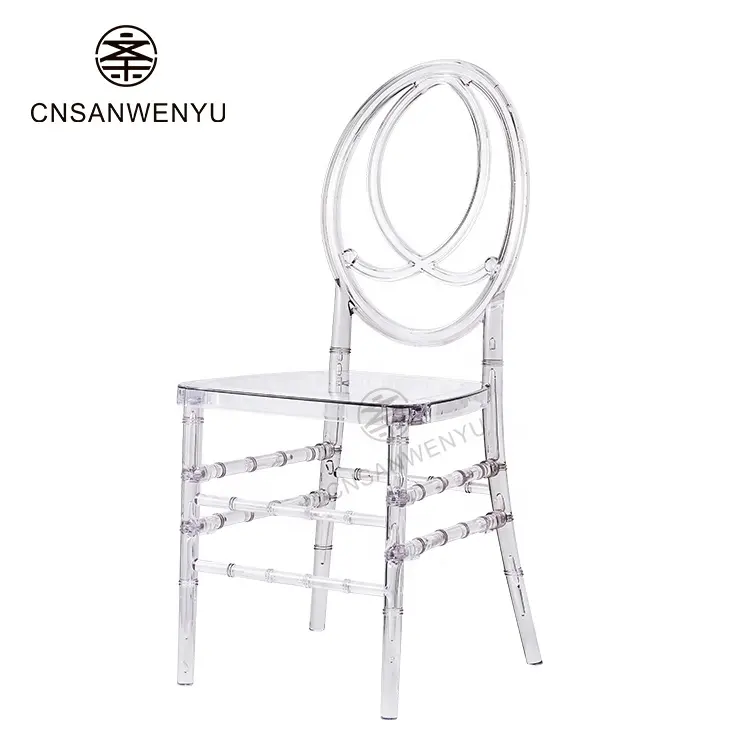 Chaise de luxe transparente en résine de cristal acrylique pour banquet événement mariage chiavari chavari