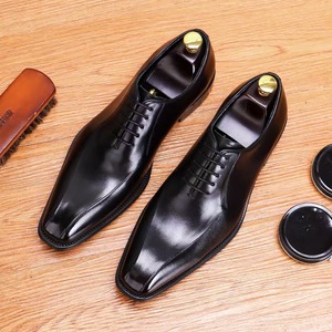 Chaussures habillées de luxe pour hommes en cuir de veau véritable haut de gamme, tendance, pour affaires et soirées, fabriquées à la main en Italie par Goodyear, à lacets, toutes saisons, style Oxford - Product Image 3
