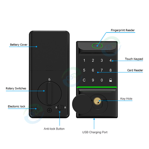 TTLock App kunci pintu Deadbolt pintar, kunci pintar dalam ruangan tanpa kunci tombol <span class=keywords><strong>Digital</strong></span> masuk Tuya App - Product Image 4
