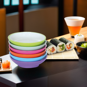 Juego de cuencos y tazas de sushi de 5 pulgadas respetuosos con el medio ambiente al por mayor, colección de melamina ligera resistente a roturas - Product Image 1