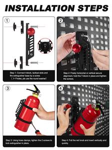 Kit <span class=keywords><strong>de</strong></span> montaje <span class=keywords><strong>de</strong></span> extintor <span class=keywords><strong>de</strong></span> incendios MOLLE-Soporte <span class=keywords><strong>de</strong></span> liberación rápida para paneles tácticos, camiones y vehículos, se adapta a ranuras/agujeros <span class=keywords><strong>de</strong></span> 1-2" - Product Image 4