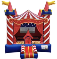 Château gonflable sur le thème du cirque de 13x13 pieds, château gonflable de qualité commerciale pour enfants, idéal pour les fêtes en plein air