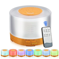 Humidificateur d'air ultrasonique portable électrique 500 ml en promotion avec télécommande, veilleuse LED et diffuseur d'arômes, certifié CE et RoHS