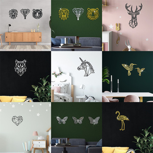 Decorazione per Camera dei Bambini in Acrilico 3D, Adesivi Murali a Specchio con <span class=keywords><strong>Elefante</strong></span>, Leone, Cavallo, <span class=keywords><strong>Farfalla</strong></span>, Immagini Geometriche <span class=keywords><strong>e</strong></span> Arte Lineare - Product Image 2