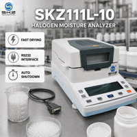 Analyseur d'humidité halogène de haute précision SKZ111L-10 à séchage rapide, interface RS232, arrêt automatique