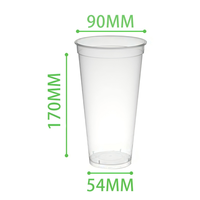 Gobelets jetables en plastique PP en gros 425ml/530ml/590ml/650ml/670ml/790ml 90mm sans BPA de qualité alimentaire écologiques pour boissons chaudes et froides