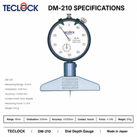 Jauge de profondeur à cadran Teclock DM-210 0,01 mm fabriquée au Japon, outil de mesure métrique de haute précision