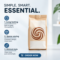 Sachets Doypack Noir Mat de Qualité Supérieure pour Café et Thé, Qualité Alimentaire, Gaufrés, Hermétiques pour Café Torréfié Frais et Longue Durée de Conservation - Vente en Gros Usine
