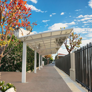 Garaje de estacionamiento de metal arqueado, refugio de <span class=keywords><strong>Cochera</strong></span> de madera tratado térmicamente, Tettoia tratado a presión para longevidad - Product Image 2