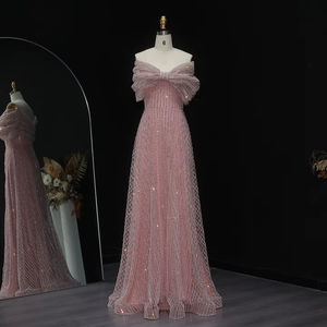 Jancember LSZ064 <span class=keywords><strong>Abiti</strong></span> <span class=keywords><strong>da</strong></span> Sera Formali <span class=keywords><strong>da</strong></span> Donna Scintillanti con Fiocco Rosa Fata per Feste - Product Image 2