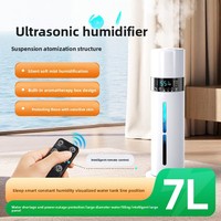 Humidificateur domestique ultrasonique en plastique grande capacité 7L avec télécommande, sortie de brume réglable, brume froide silencieuse et fonction de minuterie