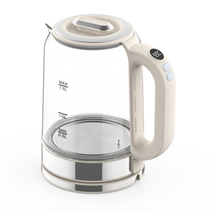 Bouilloire électrique en verre ivoire 1,7 L avec sept réglages de température, écran LED et arrêt automatique - Product Image 2