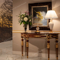 Table console de luxe royale sculptée à la main antique Table d'entrée élégante pour meubles de salon à usage domestique