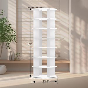 Zapatero Giratorio de Madera de 360 Grados y 7 Niveles, Organizador de Juguetes, <span class=keywords><strong>Torre</strong></span> Alta Independiente, Ahorro de Espacio, Mueble de Almacenamiento para Sala de Estar - Product Image 6