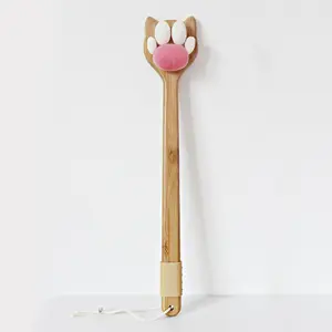 Long Handle Bath Brush with Soft Hair Cat Claw Design Does Not Hurt Skin for Rubbing Back Bath Brushing