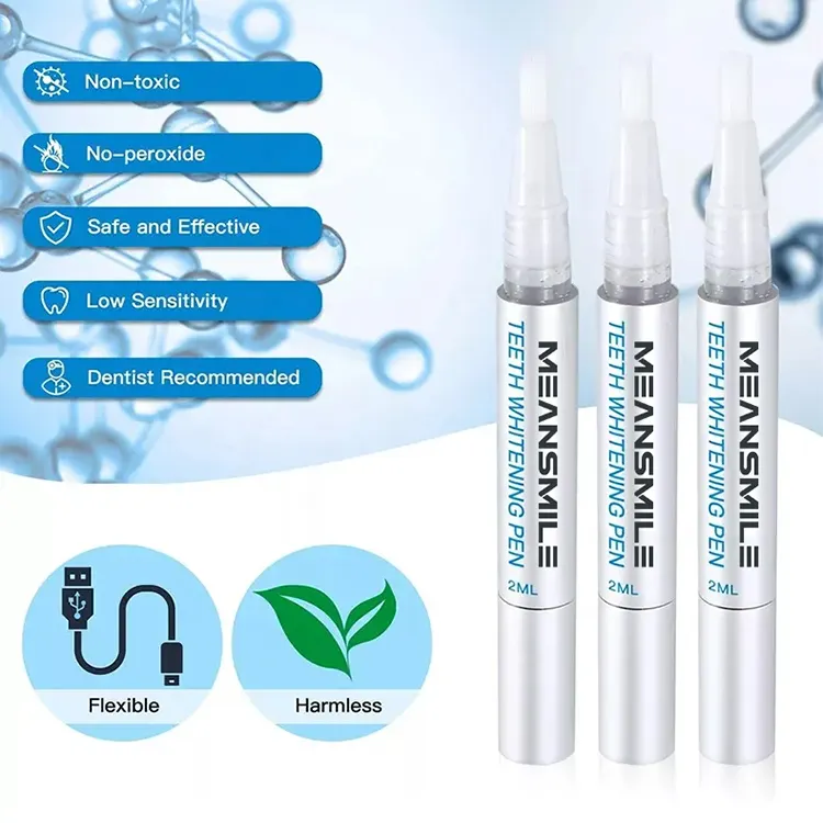 Kits de blanqueamiento de dientes de uso doméstico con logotipo personalizado con luz LED inalámbrica Gel blanqueador Dental de 2ml