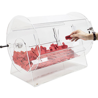 Distributeur de billets de tombola rotatif en acrylique transparent moderne avec serrure et logo personnalisé