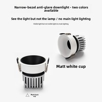 Spot LED Encastrable Anti-Éblouissement 7W/10W/12W Source Lumineuse COB IRC 98 Corps en Aluminium Angle de Faisceau 12-36° Nouveau Style Chinois Moderne