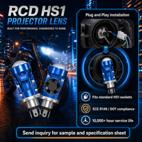 Prix usine de gros RUICHIDA DSBL0132L Phare de moto à refroidissement par ventilateur turbo, Plug & Play, H4, Ballast intégré, 2 lentilles frontales, Boîtier bleu