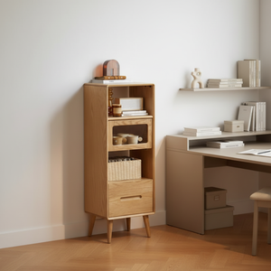 Mueble Lateral para TV de Madera Maciza, Conjunto de Gabinetes de Almacenamiento de Roble, Gabinete Combinado Moderno Alto y Bajo para Sala de Estar - Product Image 1