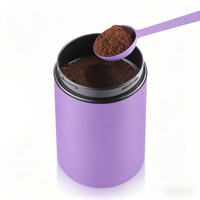 Boîte de rangement en métal hermétique personnalisée pour poudre nutritionnelle, avec cuillère, sans BPA, pour café, thé, matcha