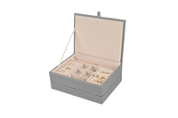 Boîte de rangement rectangulaire en MDF faite à la main pour bijoux, avec insert en velours et fermeture enveloppe, pour emballage de montres et présentation Saint-Valentin (vente en gros)