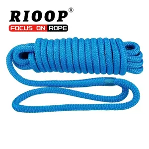 RIOOP High Tensile Strength Heavy-Duty Nylon Braided Dock Line Synthetic Marine Rope Packaging Ropes Factory Export Wholesaler