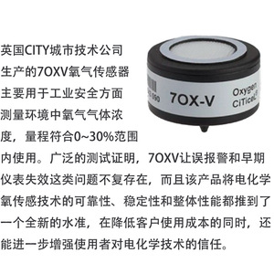 Détecteur de gaz électrochimique de sécurité industrielle City 70X-V, capteur d'oxygène - Product Image 1