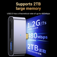 Lecteur de carte Lecteur de carte Sd Lecteur de carte Tf Lecteur de carte Otg Lecteur de carte mémoire, lecteur de carte Usb Type-c vers SD TF USB Trois en un