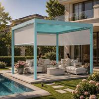 Pergola automatique pour piscine, terrasse, jardin, espace extérieur, toit à lamelles en aluminium, imperméable, motorisée, pavillon électrique