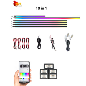 Luz Ambiental Interior para Automóvil con 64 Colores Dinámicos, Iluminación LED de Atmósfera Universal, Control por Aplicación 10 en 1 - Product Image 1