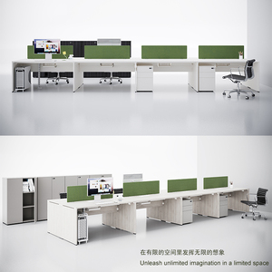 โต๊ะคอมพิวเตอร์สำหรับพนักงานออฟฟิศโต๊ะทำงานเปิดพื้นที่เฟอร์นิเจอร์<span class=keywords><strong>4</strong></span>-Seater ทนทาน - Product Image 3