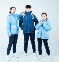 Coupe-vent trois-en-un pour enfants, veste imperméable chaude d'extérieur à manches longues, Design personnalisé, vente en gros