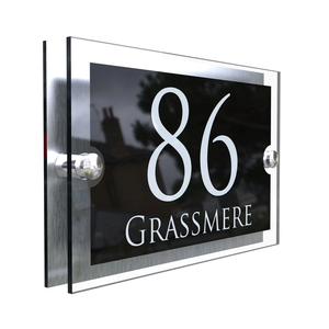 <span class=keywords><strong>Plaque</strong></span> de numéro de <span class=keywords><strong>maison</strong></span> moderne noire vérifiée RFQprint en acrylique et acier inoxydable <span class=keywords><strong>pour</strong></span> magasins, appartements, enseignes d'<span class=keywords><strong>adresse</strong></span>, longue - Product Image 2