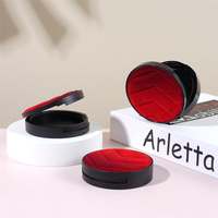 Boîte à poudre de luxe en cuir floqué avec panneau supérieur en plastique, design personnalisé, impression de logo couleur disponible, emballage compact