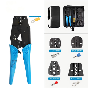 HS-30J Portable Crimping <b>Pliers</b> <b>Set</b> For Terminals Industrial Grade Front Entry High Carbon Steel - Product Image 3