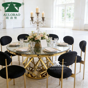 Juego de Mesa de Comedor Redonda Moderna de Acero Inoxidable Blanco para Apartamentos, Fiestas, Eventos y Uso en Hoteles - Product Image 5