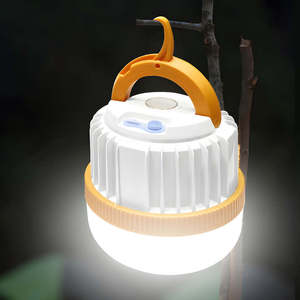 Portable Foldable Camping Tent <b>LED</b> Lamp New Design USB Rechargeable Emergency <b>Light</b> in White and <b>Red</b> ABS Body with COB Bulb - Product Image 1