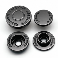 Kancing Tekan Logam Kuningan Gunmetal 15mm dengan Logo Kustom, Set 4 Bagian, Pengikat Kancing untuk Jaket, Mantel, Tas Kulit