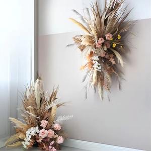 Kit d'arche de mariage de luxe pour fête de remise de diplôme 2024 avec décorations en pampas naturelles, plastique blanc, hauteur 1,2 m - Product Image 5