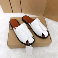 Sandales mules classiques en cuir PU à bout ouvert, semelle souple, confortables, décontractées pour femmes, chaussures décontractées