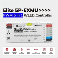 Controlador WLED 5 en 1 JIUAN GL-C-611WL Elite 5P-EXMU PWM con 5 Canales RGB/W/CCT/Dimming, 720W, Alcance de 15M, WiFi, 2 Años de Garantía
