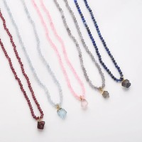 Zooying vente chaude coupe pierre naturelle perlée pierre de naissance clavicule chaîne améthyste Cutzodiac collier zodiaque collier zodiaque perle brute