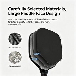 Ensemble de raquettes de pickleball, 10 balles, sac en filet, poignée antidérapante, forme standard, design tendance, adultes, enfants, 16 mm, portable, nid d'abeille - Product Image 3