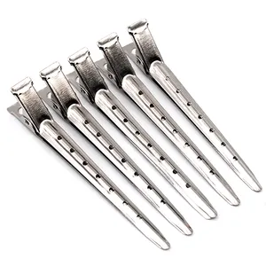 Salon Single Crocodile Stainless Metal Teeth Sectioning Control Dividing Hair Grip Duck Beak Side Clip