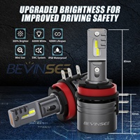 Ampoules de phare LED BEVINSEE 6000LM DRL faisceau de route H15 pour Ford Focus III 2014-2020