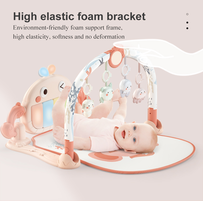 Soft infant fitness rack activity musical pedal keyboard piano gym play mat sleeping portable baby toy