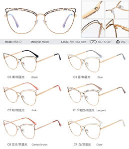 Lindo ojo de gato oreja mujeres luz azul bloqueo gafas Lunettes Femme Anti Bleue 2024 nuevo diseñador gafas ópticas marcos de anteojos - Product Image 2