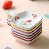 Sıcak satış ve yeni sevimli karikatür Tableable seramik kare Mini tek kolu yemekleri ve tabaklar