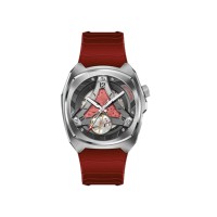 Montre mécanique automatique squelette de luxe en édition limitée, boîtier en acier inoxydable, bracelet en caoutchouc sport, montre personnalisée pour homme